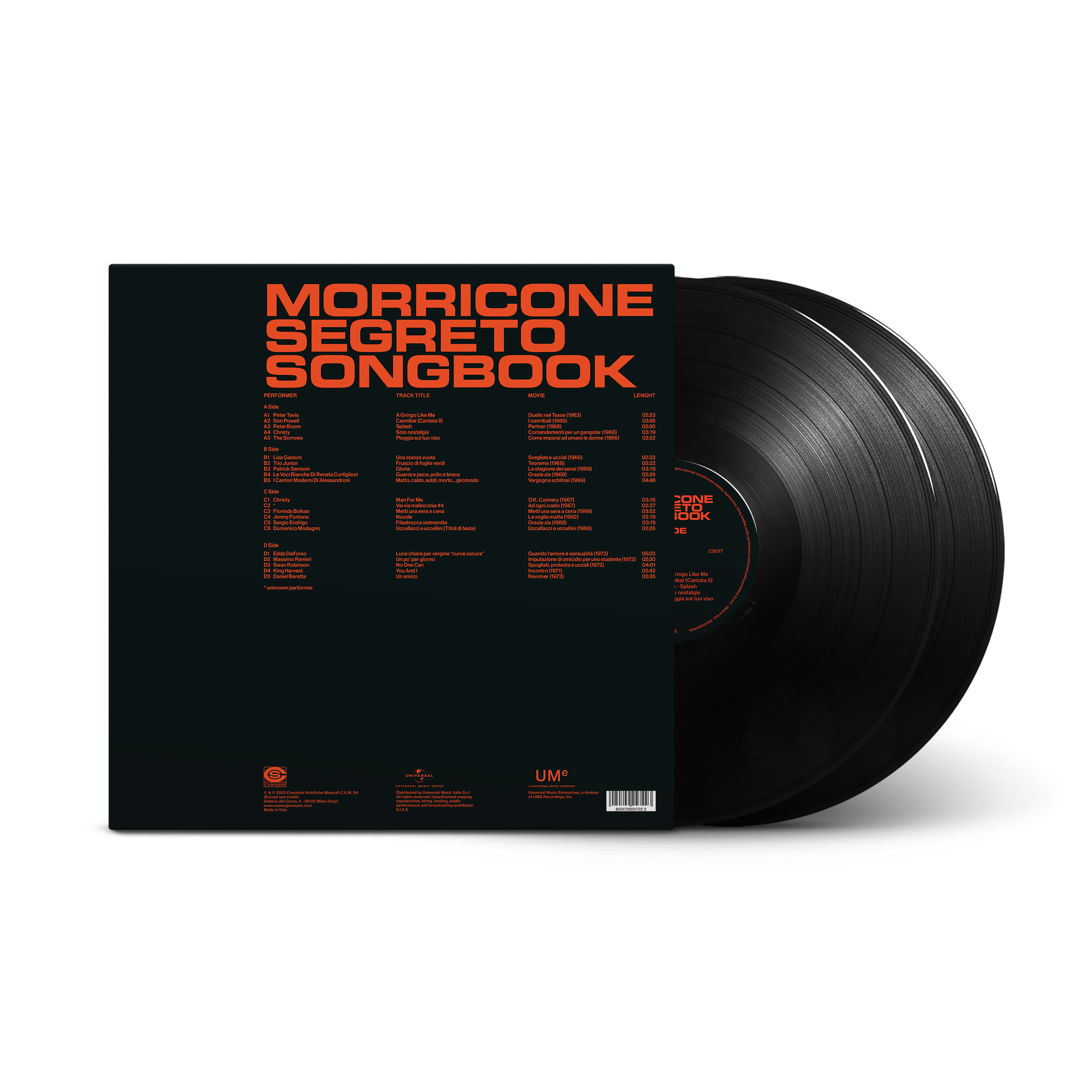 Ennio Morricone: Morricone Segreto Songbook 2LP (CAM) Back